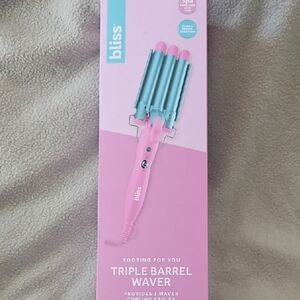 Bliss Triple Barrel Waver in Pink and Teal
